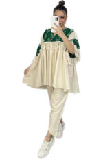 ست مانتو شلوار خرج کار ریش ریش کد 193 - Image 4