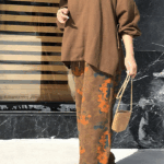 ست شومیز شلوار لینن گلدار کد 246