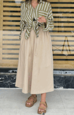 شلوار دامنی لینن کجراه کد 256 - Image 4