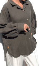 شومیز لینن کنفی سونیا کد 259 - Image 4