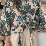 شومیز گره ای گلدار کد 261