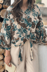 شومیز گره ای گلدار کد 261
