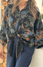 شومیز گره ای گلدار کد 261 - Image 2