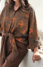 شومیز گره ای گلدار کد 261 - Image 3