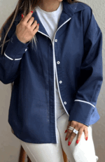 شومیز لینن نوار سفید کد 274 - Image 10