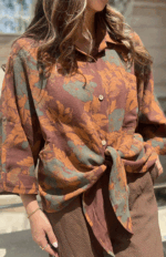 شومیز گره ای گلدار کد 261 - Image 4