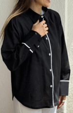 شومیز لینن نوار سفید کد 274 - Image 6