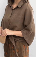 شومیز گره ای لینن کنفی کد 255