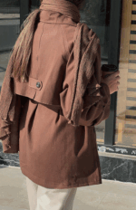 ترنچ کت کتان آستردار کد 04302 - Image 5