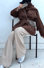 ترنچ کت کتان آستردار کد 04302 - Image 7