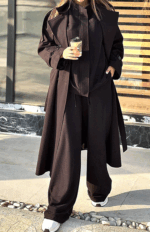 ترنچ کت آستردار بلند کد 04304 - Image 5